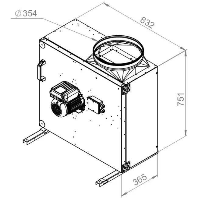 Box fan motor outside airflow - MPS 450 EC 30