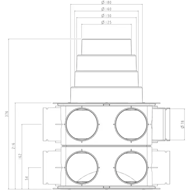 Ubbink DBOX 208V180VE air distribution box - 16 connections