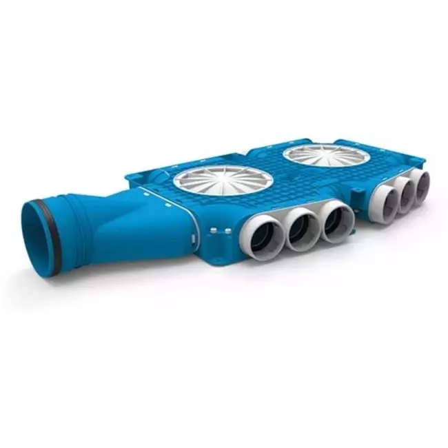 Vent-Axia Uniflexplus composite manifold 15 x Ø69mm horizontal spout Ø125mm