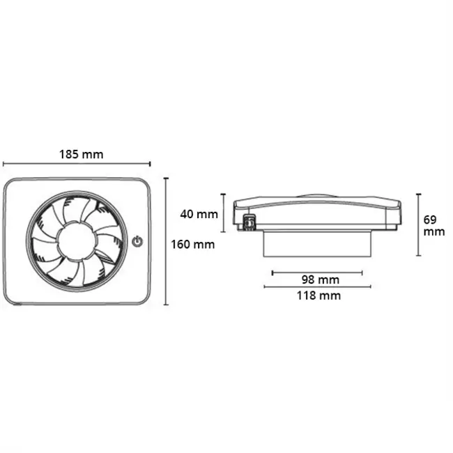 Vent-Axia Svensa PureAir bathroom extractor fan with odour sensor (app-controlled)