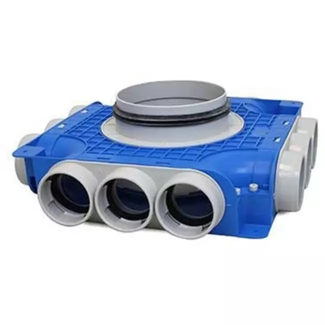 Vent-Axia Uniflexplus sub-distribution box 12 x Ø69mm side connection with Ø125mm spout
