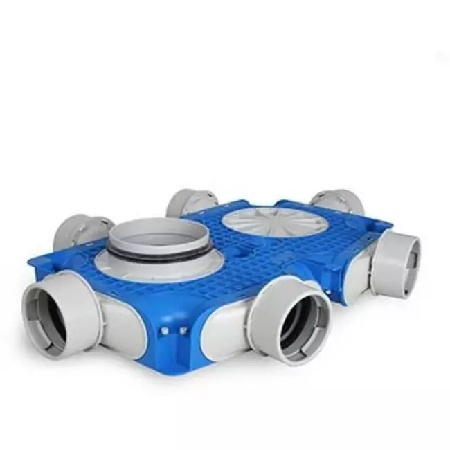 UniflexPlus ventilation main distribution box 6x Ø90mm with spigot Ø160mm.