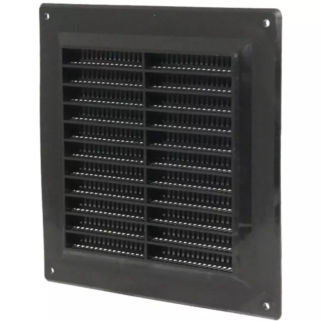 Ventilation grille plastic 150x150 mm black - VR1515M