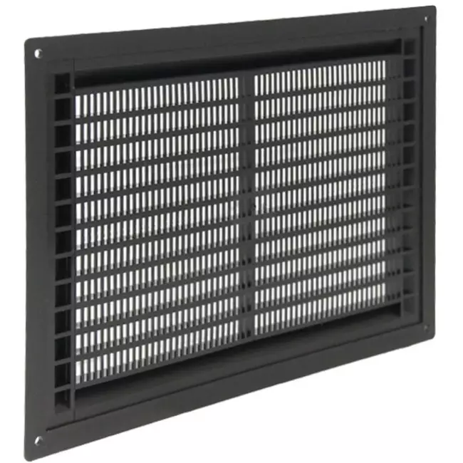 Ventilation grille plastic rectangular 250x170 black - VR2517M