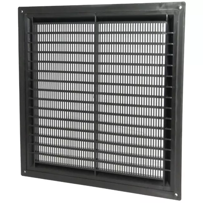 Ventilation grille plastic rectangular 250x250 black - VR2525M