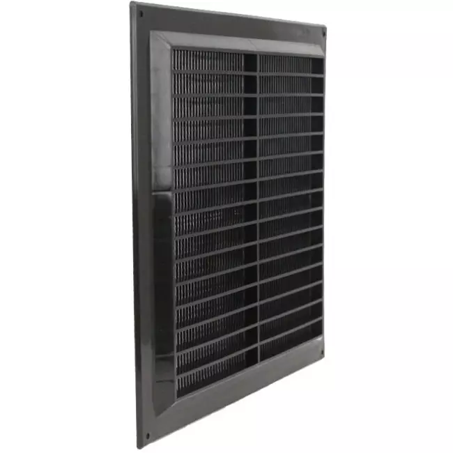 Ventilation grille plastic rectangular 250x250 black - VR2525M