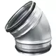 Short round spiral bend 45° Ø 100mm for spiral duct