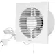 Bathroom extractor fan Ø 100 mm white with pull cord and plug - EE100WP