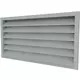 Exterior wall grille 700 x 500 steel with fixed vanes - mixed colour RAL 7001