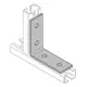 Corner 35/36 90 degrees 4-hole (Ø10.5mm) zinc plated for suspension rail