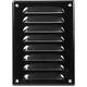 Metal ventilation grille rectangular 140x190 mm black - MR1419M
