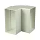 Rectangular plastic vertical 90° bend 110 x 55 - KLV.
