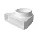 Rectangular plastic vertical 90° bend Ø 100mm - 220 x 55mm KLD25-100