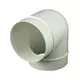 Round plastic 90° bend diameter: 125mm AL125-90