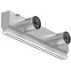 Aluminum line grille with 1 adjustable perforated panel – 1500 mm – RAL 9016 + insulated plenum with airflow control damper
