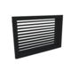 Wall grille 200 x 200 in steel, with screw fixing and fixed vanes - mixed colour RAL 9005
