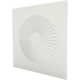 Square swirl diffuser 600 x 600, 350 mm fixed vanes and plenum box with 160 mm top connection - RAL 9003