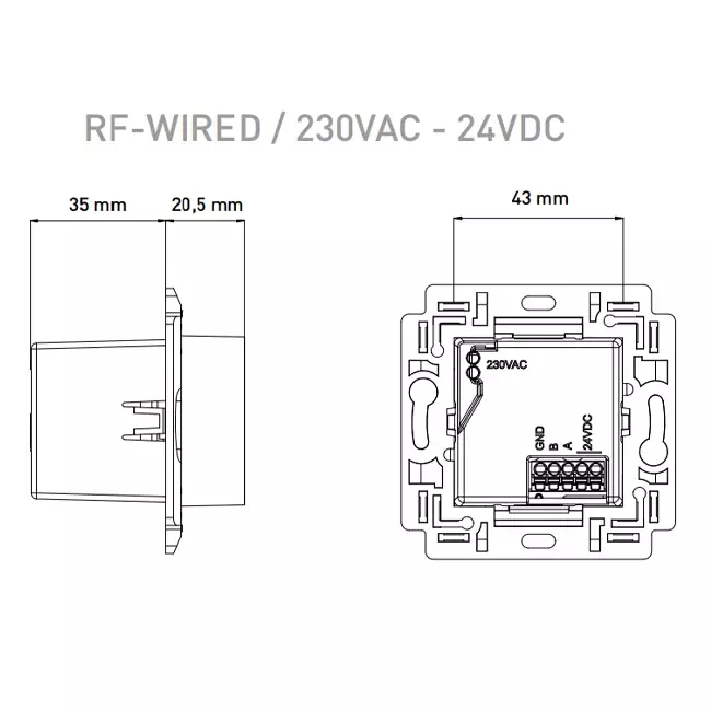 Duco control switch RF/BAT black
