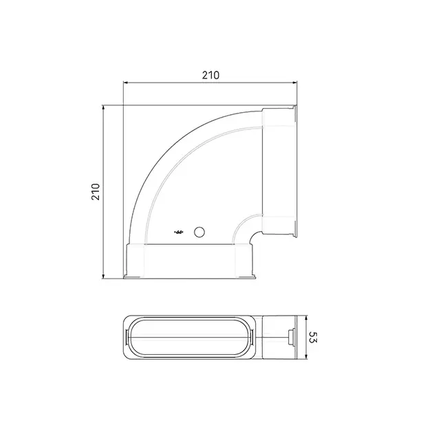 Ubbink Air Excellent 45SC kit bend horizontal