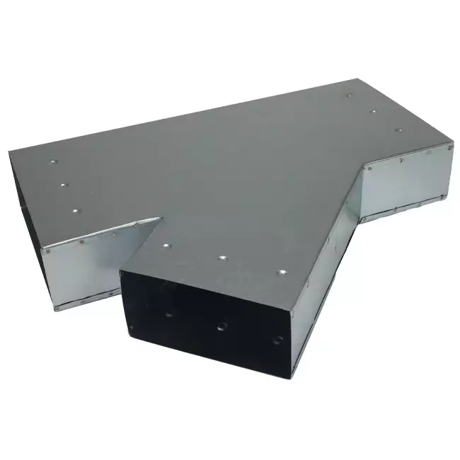 T-piece 45 degrees 220x80 mm - 170x80 mm for ducting