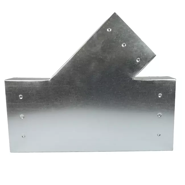 T-piece 45 degrees 220x80 mm - 170x80 mm for ducting