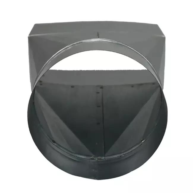 Transition piece 170x80 mm to diameter 150 mm for flue pipe