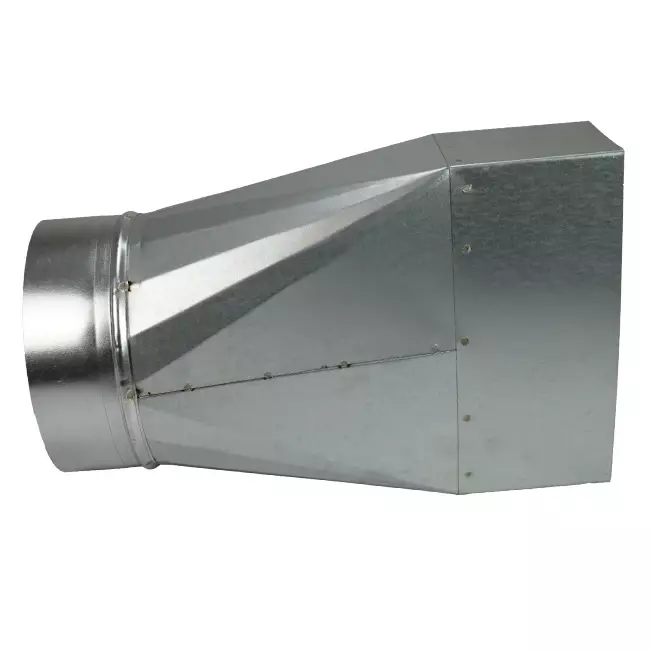 Transition piece 170x80 mm to diameter 150 mm for flue pipe