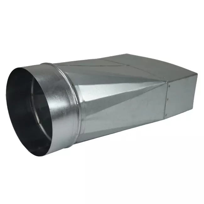 Transition piece 170x80 mm to diameter 150 mm for flue pipe