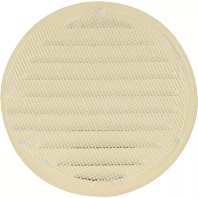 Metal ventilation grille round Ø125 mm beige - MR125Y - RAL1015