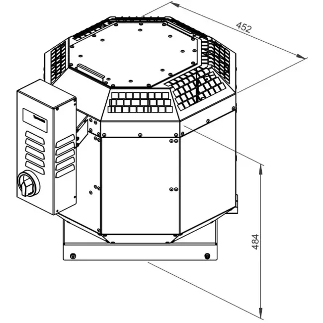 Roof fan flue gas outlet vertical - DVN 225 D2 F4 30