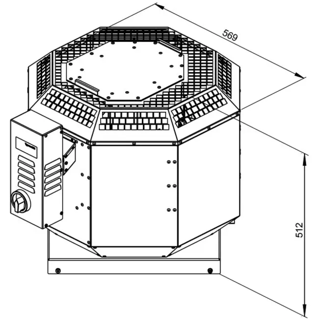 Roof fan flue gas outlet vertical - DVN 280 D2 F4 30