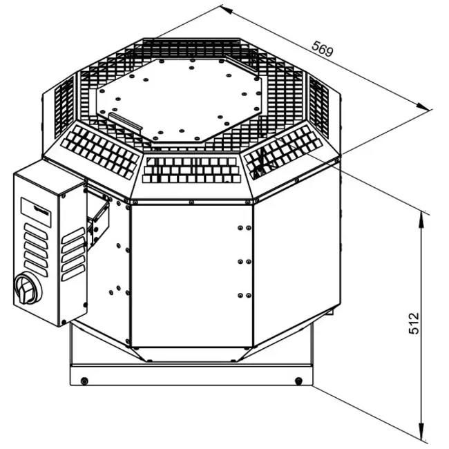 Roof fan flue gas outlet vertical - DVN 315 D2 F4 30