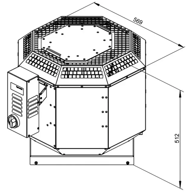 Roof fan flue gas outlet vertical - DVN 315 D4 F4 30