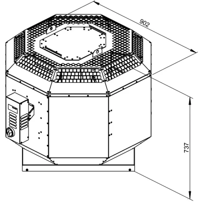 Roof fan flue gas outlet vertical - DVN 500 D4 F4 30
