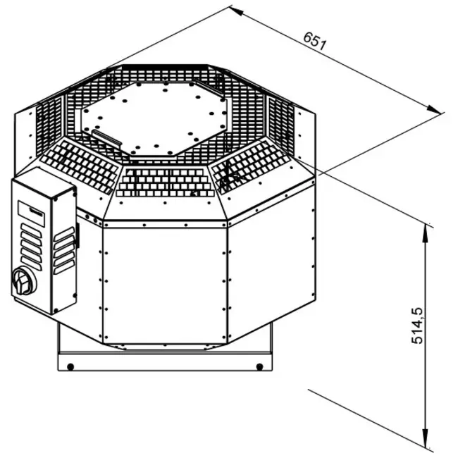 Roof fan insulated flue gasafvoer - DVNI 315 D2 F4 30