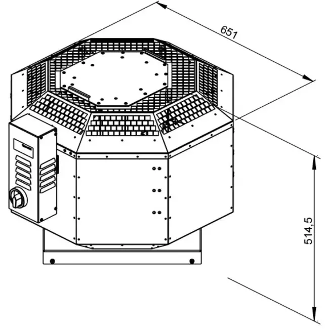 Roof fan insulated flue gasafvoer - DVNI 315 D4 F4 30