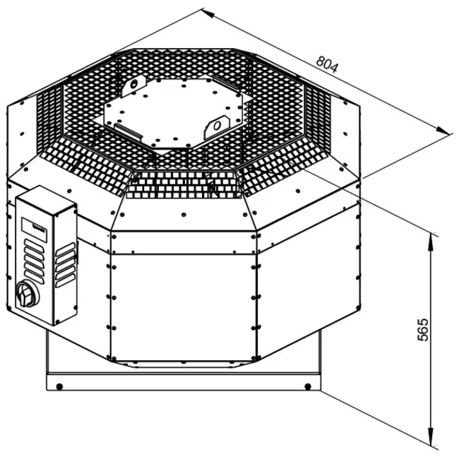 Roof fan insulated flue gasafvoer - DVNI 355 D4 F4 30