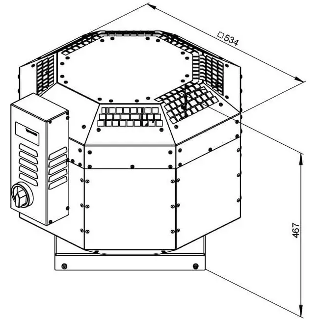 Roof fan insulated catering - DVNI 250 D2 30