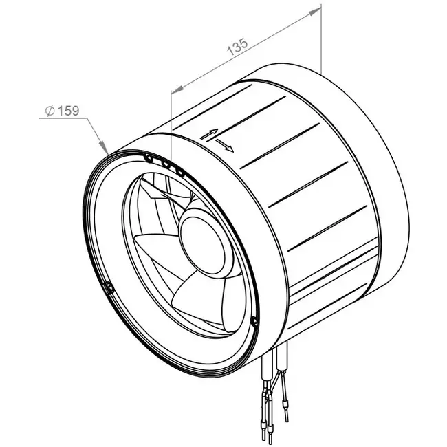 Inline tube fan 160mm mixed-flow ETAMASTER - EM 160 EC 02