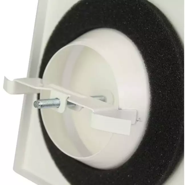 Ventilation valve supply metal square Ø125 mm white with friction springs - DVSQ-P125