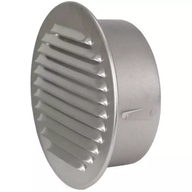 Metal round ventilation grille including mounting sleeve Ø 180 mm aluminium - DWRA180S