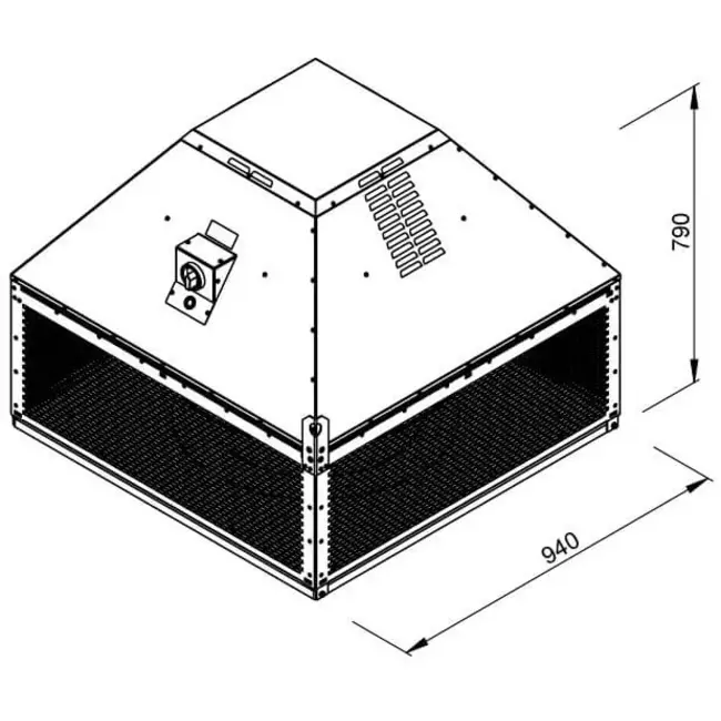 Roof fan flue gas outlet horizontal - DHN 560 D4 F4 30