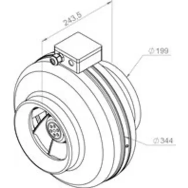 Ruck® inline tube fan 1040m³/h – Ø 200 mm + electronic variable control 1.0 A