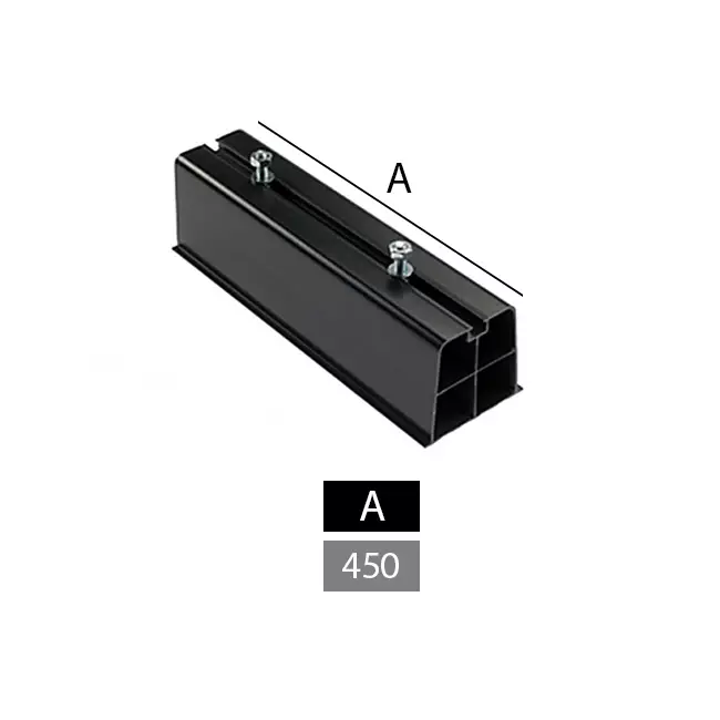 Mounting bar outside unit made of hard PVC, length 450mm