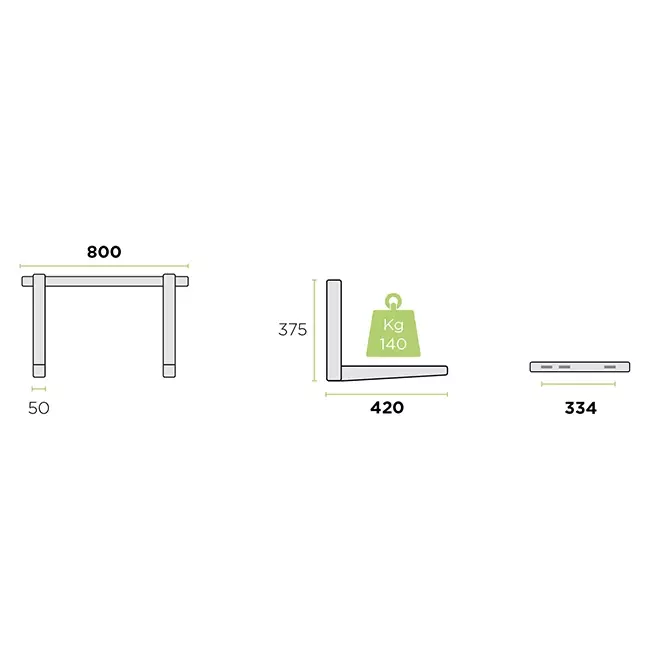 Rodigas outdoor unit Wall console 800x375x420mm