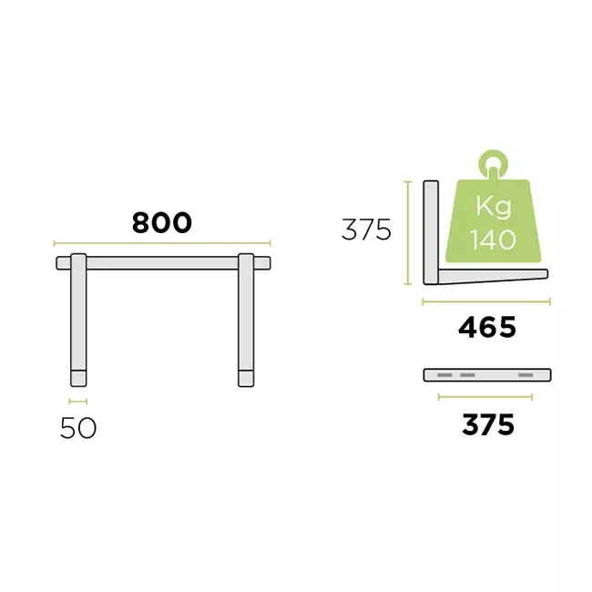 Rodigas outdoor unit Wall console 800x375x465mm