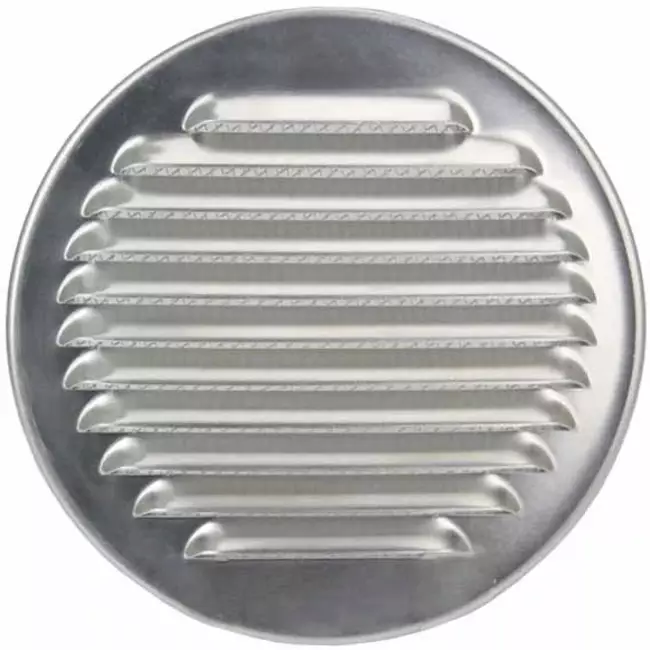 Metal round ventilation grille including mounting sleeve Ø 180 mm aluminium - DWRA180S
