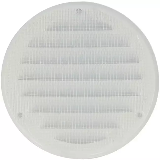 Metal ventilation grille round 125mm white - MR125 - RAL9016