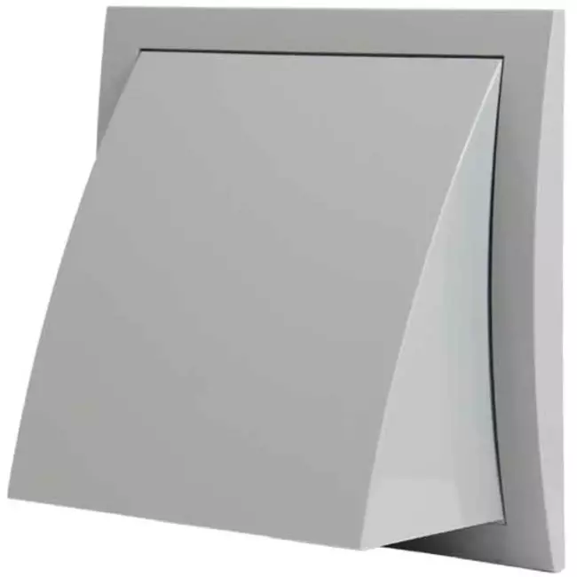 Facade grill with non-return valve 150x150 mm diameter 100 mm grey - ND10FVP