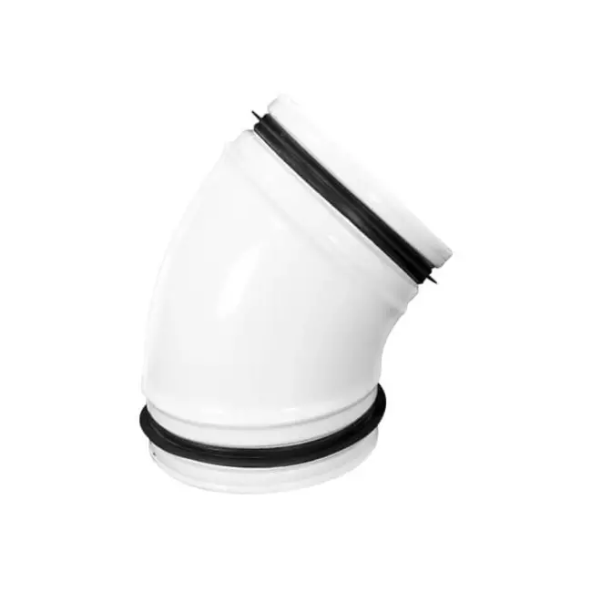 45 degree elbow white diameter 125 mm metal